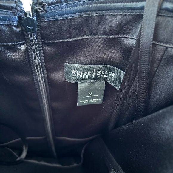 Strapless White House Black Market Black Ruched Dress - Picture 8 of 8